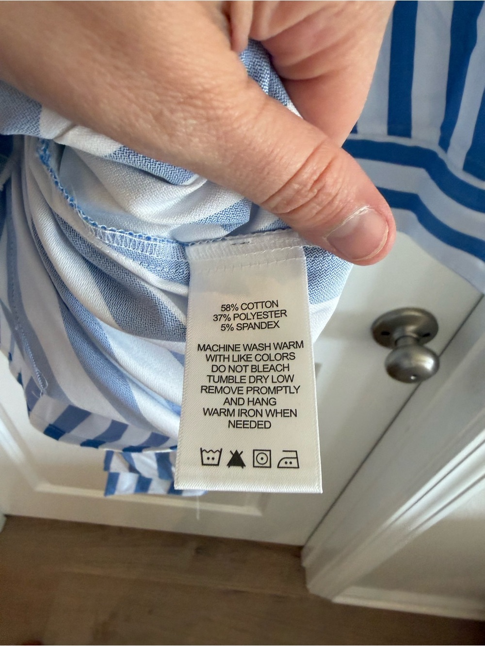 Foxcroft- Salina Plus Springtime Stripe 3/4 Sleeve Shirt - Picture 8 of 15